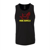 Belgie EK Zwarte Tanktop sportshirt met Rood / Geel “ Rode Duivels “ Print Size XXXL