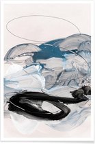 JUNIQE - Poster Abstract Painting IX -20x30 /Blauw & Grijs
