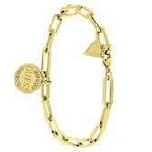 Guess Dames plated closed forever armband - Staal - Armband met hanger - Cadeau - 21 cm - Goudkleurig