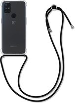 kwmobile telefoonhoesje compatibel met OnePlus Nord N10 5G - Hoesje met koord - Back cover in transparant / zwart