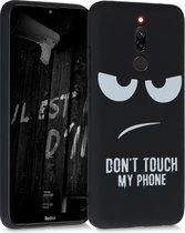 kwmobile telefoonhoesje compatibel met Xiaomi Redmi 8 - Hoesje voor smartphone in wit / zwart - Don't Touch My Phone design