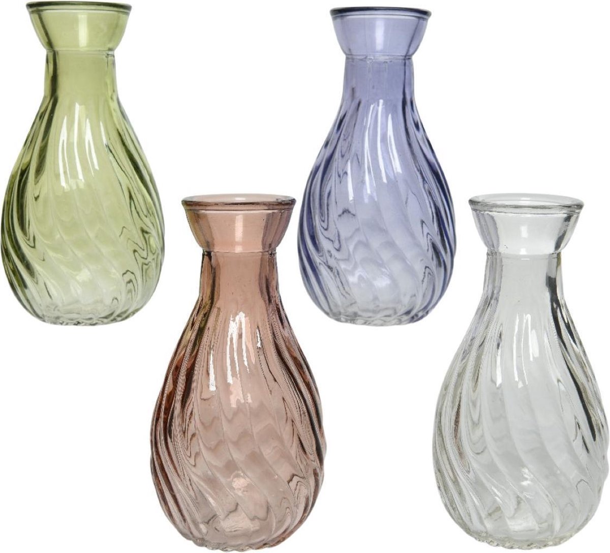 Vase glass dia5.50-H10cm ass