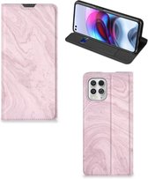 Flip Case Motorola Moto G100 Smart Cover Marble Pink