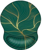 Moodadventures | Muismatten | Muismat Ergonomisch Leafs Green Gold | Met Polssteun