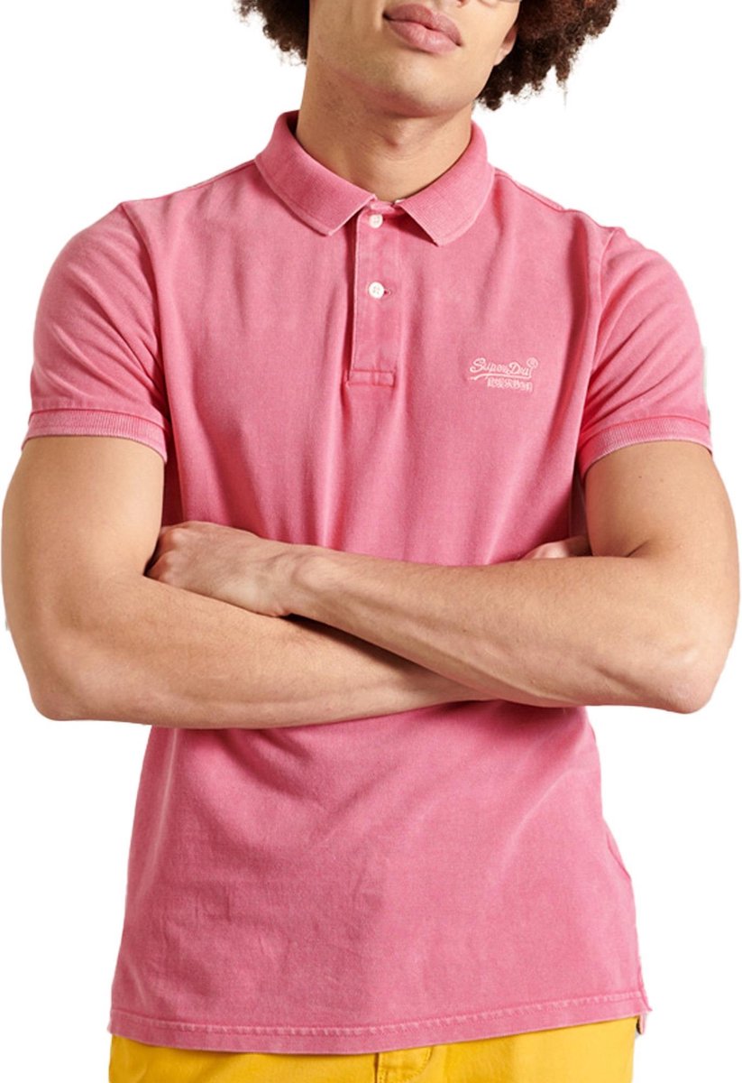 Superdry Vintage Destroyed Heren Poloshirt Roze
