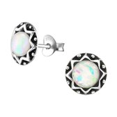 Aramat jewels ® - Aramat jewels oorbellen opaal 925 zilver 9mm