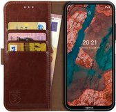 Rosso Element Book Case Wallet Hoesje Geschikt voor Nokia X20 / X10 | Portemonnee | 3 Pasjes | Magneetsluiting | Stand Functie | Bruin