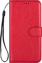 GSMNed - Leren telefoonhoes rood - Luxe iPhone 12 Pro Max hoesje - iPhone hoes met koord - pasjeshouder/portemonnee - rood