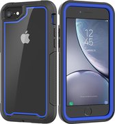 Apple iPhone 7 / 8 Backcover - Zwart / Blauw - Shockproof Armor - Hybrid - Drop Tested