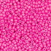 Kralen rocailles 2mm, 50 gram neon pink, zelf sieraden maken