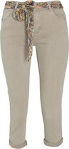 Cassis - Female - Katoenen kuitbroek met foulardriempje  - Beige