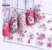 Nagelstickers - Nepnagels - Stickers - Stiletto nagels - Bloemen roze - 3D nagelstickers - 3D - Premium editie - NAIL ART - LIMITED EDITION