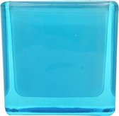 Theelichthouder - Waxinelichthouder Set - Blauw - 5x5xh5cm - 4 stuks