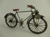 metaalkunst - antieke fiets met hulpmotor - zwart - 10 cm hoog
