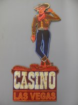 wandbord - retro reclame casino bordje - rood - 1 cm hoog