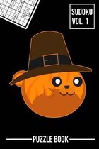 Thanksgiving Orange Tabby Cat Sudoku Pilgrim Hat Season Puzzle Book Volume 1