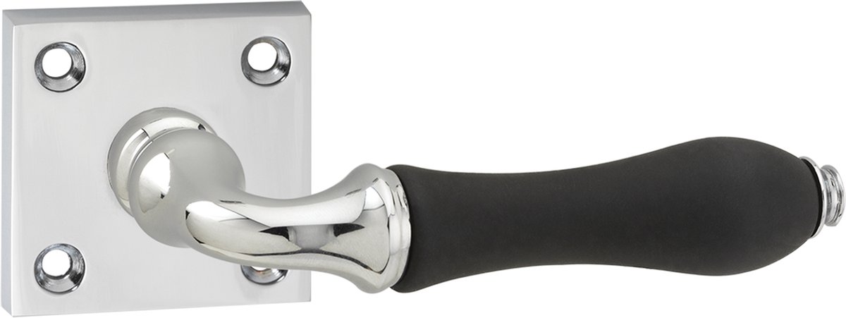 Impresso Petworth Deurklink – Deurbeslag – Vierkant – Rozet – Deurkruk Zwart – Chroom