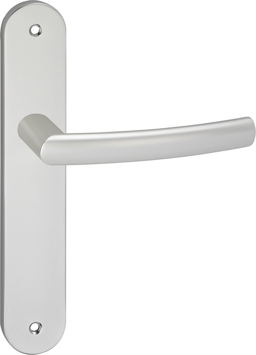 Impresso Burton Deurklink – Deurbeslag – Ovaal – Deurschild met Schroef – Zilver