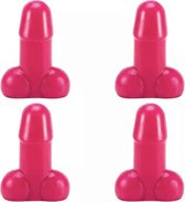 Tirecockz ventieldoppen cover penis / piemel siliconen 4 stuks roze
