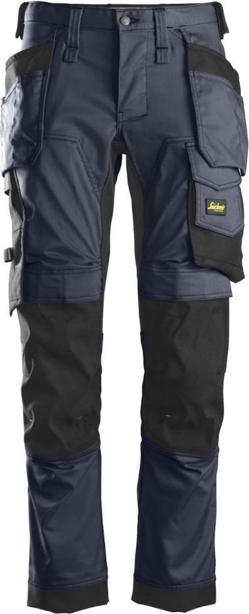 Snickers AllroundWork Stretch Werkbroek Holsterzakken 6241 - Mannen - Navy/Zwart - 58