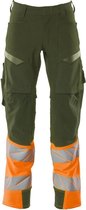 Mascot Accelerate Safe Broek Met Kniezakken 19179 - Mannen - Mosgroen/Oranje - 44