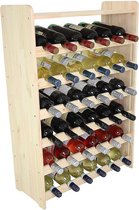 HN®  wijnrek van hout | flessenrek voor 36 + flessen | stijlvol wijnorganizer