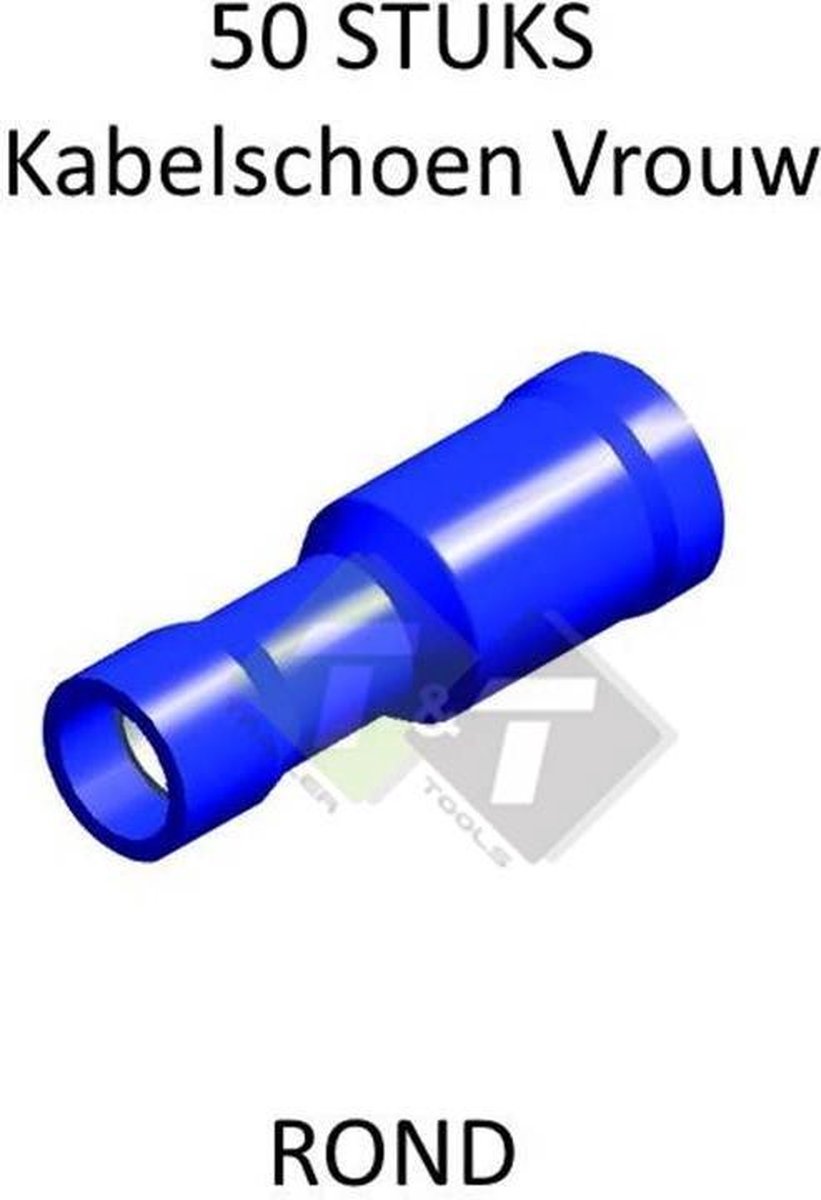 Kabelschoen ,vrouw, rond 4mm, blauw, 50 delig, amp stekkers | bol.com