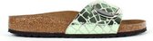 Birkenstock Madrid Dames Slippers Gator Gleam Mineral Narrow -  Groen - Maat 36