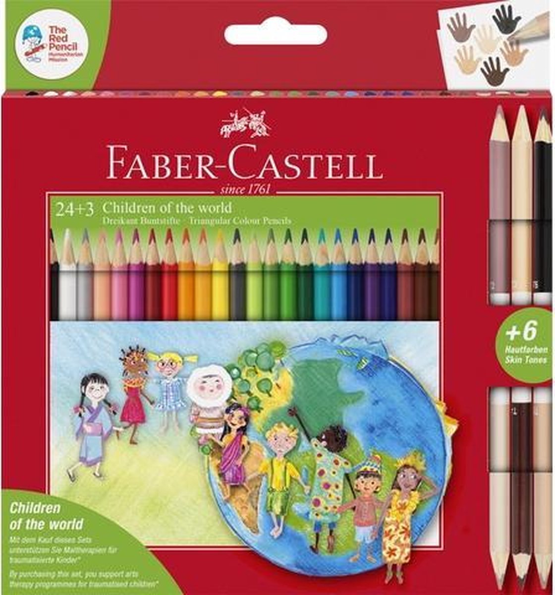 Faber-Castell kleurpotlood – “Children of the World” – driekantig – 24+3 stuks – FC-201745