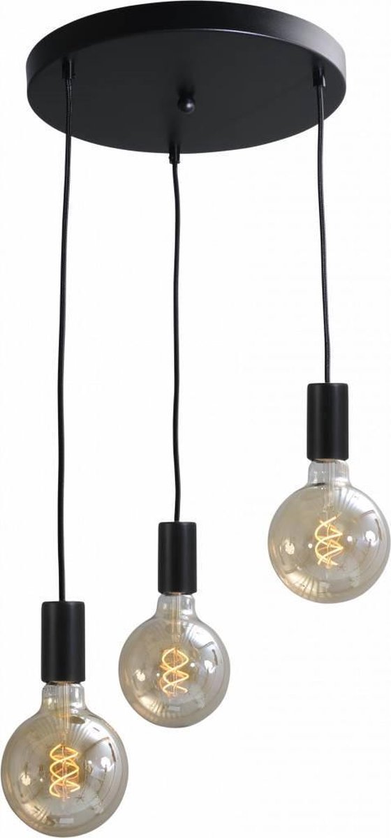 Hanglamp - 3 Lichts - Verstelbare hoogte max 150mm - Ø30cm - Led - Zwart