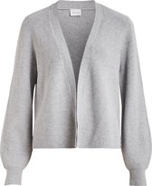 VILA VIRIL L/S OPEN SHORT KNIT CARDIGAN LIGHT GREY MELANGE Dames Vest - Maat S