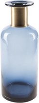 Vaas - Flesvaas - Fles Vaas - Bloempot -Donkerblauw - Rond - Glas - 12x12xh23