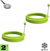 Ei Ring - Pancake Ring - Groen - 2 stuks - Pancake Maker - 10 Verschillende Varianten