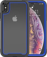 Apple iPhone XS Max Backcover - Zwart / Blauw - Shockproof Armor - Hybrid - Drop Tested
