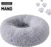 Coooper Donut Hondenmand- Fluffy Hondenmand - 50 cm - S – Licht grijs – Wasbaar – Pluche