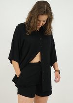 La Pèra Zwart Tweedelige Set Vrouwen Twinset blouse en korte broek zwart Dames - Maat S