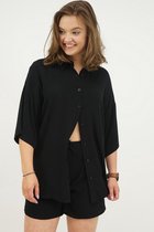 La Pèra Zwart Tweedelige Set Vrouwen Twinset blouse en korte broek zwart Dames - Maat L