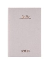 Brepols Agenda 2022 - Optivision Small NL - Optimaal leesbaar - Nature linnen omslag - 8,1 x 12 cm - Roze
