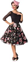 Belsira Swing jurk -M- Vintage Embroidery Zwart/Roze