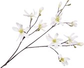 Silk-ka Zijden Bloem-Kunst Bloem Magnoliatak Zijde Wit Lengte 101 cm