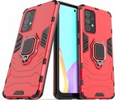Samsung Galaxy A52 4G 5G Robuust Kickstand Shockproof Rood Cover Case Hoesje ABL