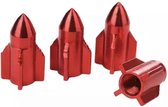 TT-products ventieldoppen Red Rockets aluminium 4 stuks Rood