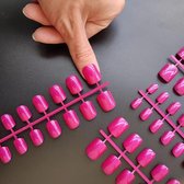 2 setjes Nepnagels -  48 stuks – glitter – rozen rood / donker roze - inclusief plakstickers! - verschillende maten - plaknagels Sparkolia kunstnagels –  nep nagels