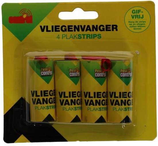 Vliegenvanger plakstrip | Set van 4 strips | Anti-insect | Vliegen en fruitvliegjes