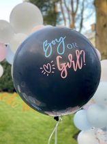 Gender Reveal - Babyshower - Party Ballon Set 90 cm - Babyshower Versiering Ballonnen - Geslacht Bekend Maken - Zwart - Boy Or Girl