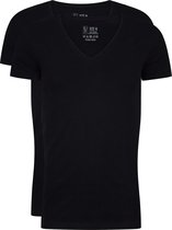 RJ Bodywear Everyday - Nijmegen - 2-pack - stretch T-shirt diepe V-hals - zwart -  Maat L