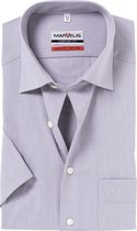 MARVELIS comfort fit overhemd - korte mouw - grijs - Strijkvrij - Boordmaat: 41