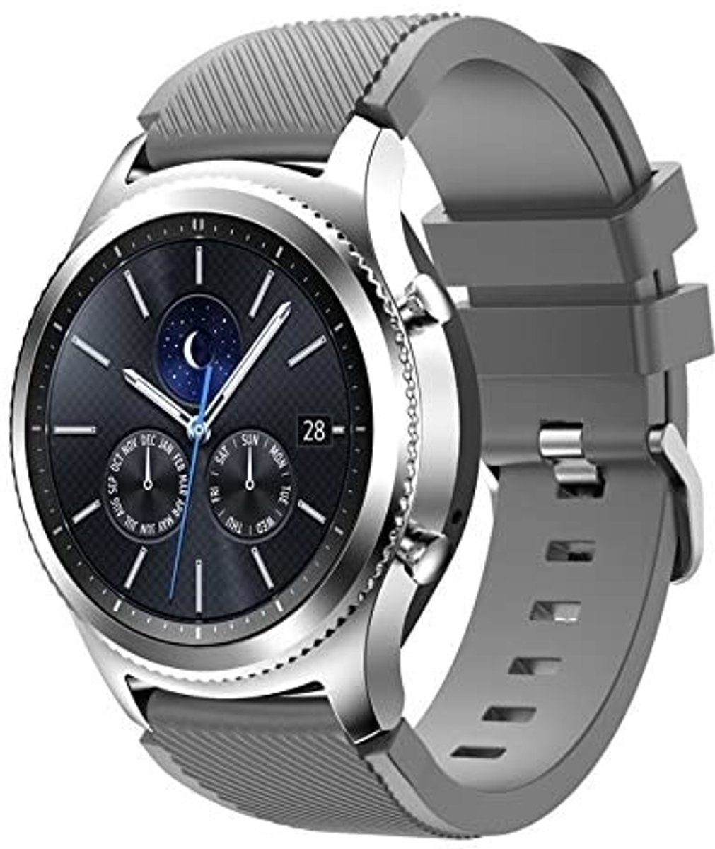 Geschikt voor Samsung Gear S3 siliconen bandje - grijs - 46mm