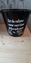 Emmer - Tekst - 5 liter - Zwart - Abraham rollator - Kado - Gift