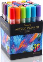 Guangna Acryl Stiften 36 kleuren - 3MM - Verfstiften voor Happy Stones - Acrylstiften